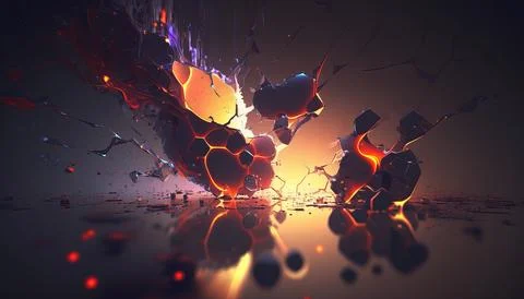 Abstract Super Realistic in a black background. UI UX Design Stock Illustration