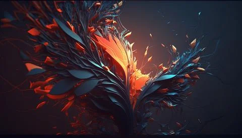 Abstract Super Realistic in a black background. UI UX Design Stock Illustration