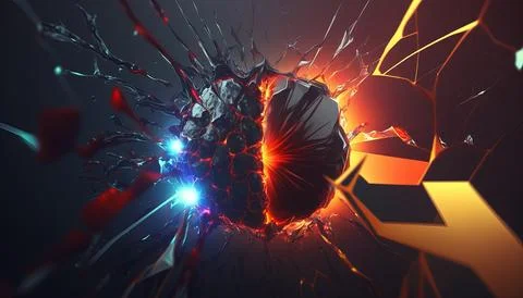 Abstract Super Realistic in a black background. UI UX Design Stock Illustration