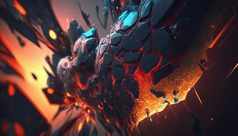 Abstract Super Realistic in a black background. UI UX Design Stock Illustration
