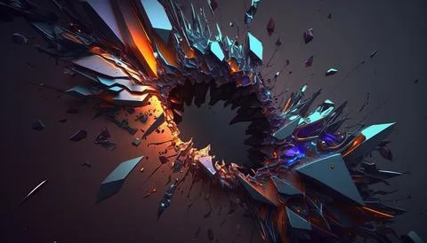 Abstract Super Realistic in a black background. UI UX Design Stock Illustration