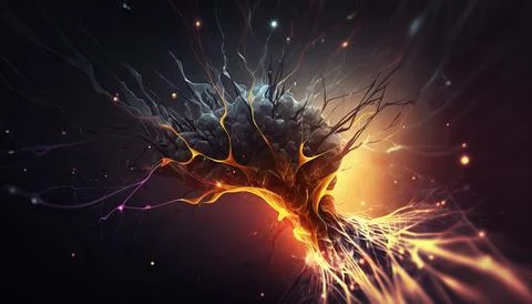 Abstract Super Realistic in a black background. UI UX Design Stock Illustration