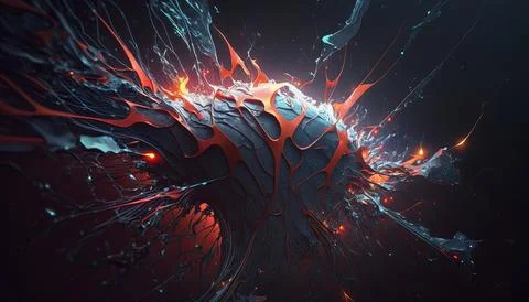 Abstract Super Realistic in a black background. UI UX Design Stock Illustration