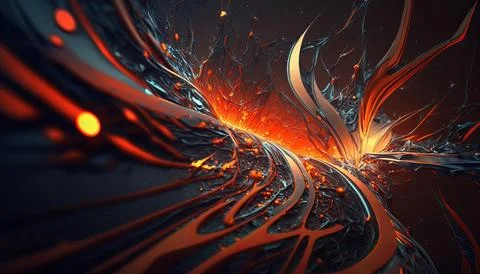 Abstract Super Realistic in a black background. UI UX Design Stock Illustration