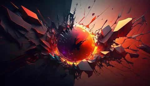 Abstract Super Realistic in a black background. UI UX Design Stock Illustration