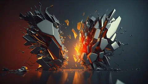 Abstract Super Realistic in a black background. UI UX Design Stock Illustration