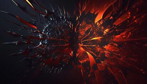 Abstract Super Realistic in a black background. UI UX Design Stock Illustration
