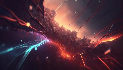 Abstract Super Realistic in a black background. UI UX Design Stock Illustration