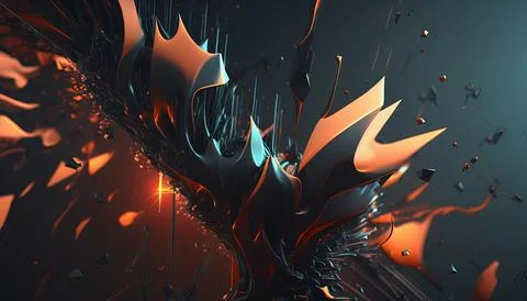 Abstract Super Realistic in a black background. UI UX Design Stock Illustration