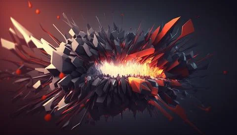 Abstract Super Realistic in a black background. UI UX Design Stock Illustration