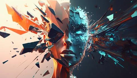 Abstract Super Realistic in a black background. UI UX Design Stock Illustration