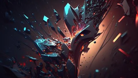 Abstract Super Realistic in a black background. UI UX Design Stock Illustration