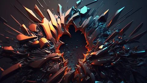 Abstract Super Realistic in a black background. UI UX Design Stock Illustration