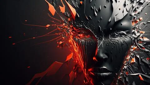 Abstract Super Realistic in a black background. UI UX Design Stock Illustration