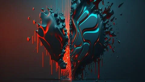 Abstract Super Realistic in a black background. UI UX Design Stock Illustration