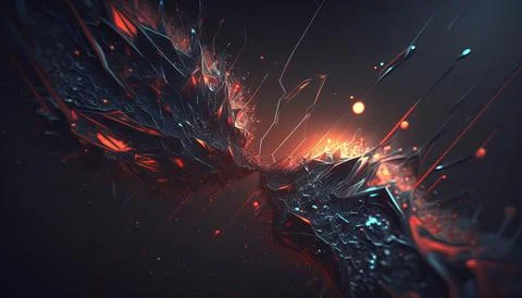 Abstract Super Realistic in a black background. UI UX Design Stock Illustration