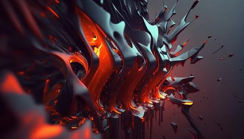 Abstract Super Realistic in a black background. UI UX Design Stock Illustration