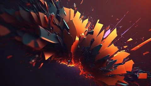 Abstract Super Realistic in a black background. UI UX Design Stock Illustration
