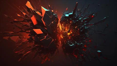 Abstract Super Realistic in a black background. UI UX Design Stock Illustration