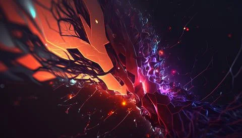 Abstract Super Realistic in a black background. UI UX Design Stock Illustration