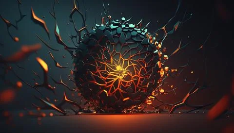 Abstract Super Realistic in a black background. UI UX Design Stock Illustration