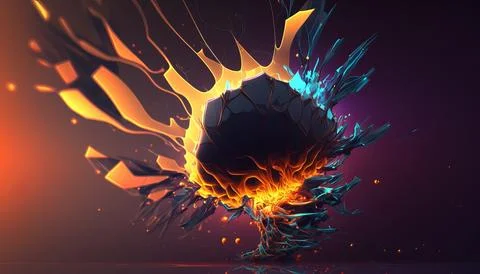 Abstract Super Realistic in a black background. UI UX Design Stock Illustration