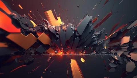 Abstract Super Realistic in a black background. UI UX Design Stock Illustration