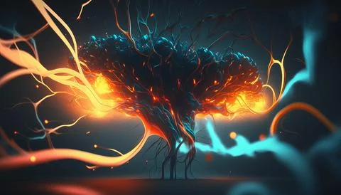 Abstract Super Realistic in a black background. UI UX Design Stock Illustration