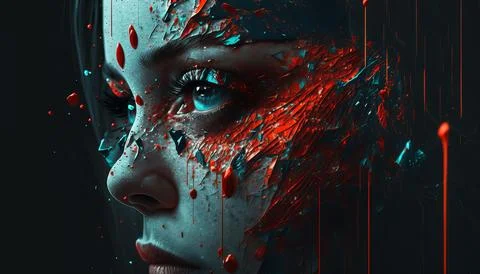 Abstract Super Realistic in a black background. UI UX Design Stock Illustration