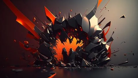 Abstract Super Realistic in a black background. UI UX Design Stock Illustration
