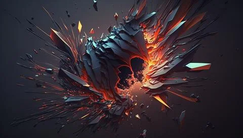 Abstract Super Realistic in a black background. UI UX Design Stock Illustration