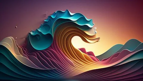 Abstract Super Realistic in a color background. UI UX Design Illustrazione stock
