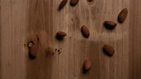 Abstract Super Slow Motion of Almonds Falling Stock Footage 270398254
