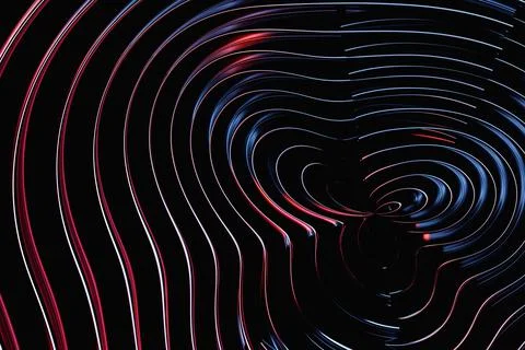 Abstract surface background with various multicolored wireframe lines. 3D ren Illustrazione stock