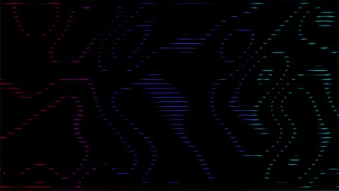 Abstract surface background, wavy neon laser glowing lines looped Stock Footage 141765049