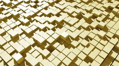 Abstract surface of moving cubes Abstract surface of moving cubes. 3D rend... Stock Photos