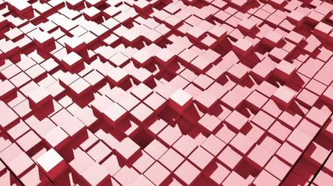 Abstract surface of moving cubes Abstract surface of moving cubes. 3D rend... Stock Photos