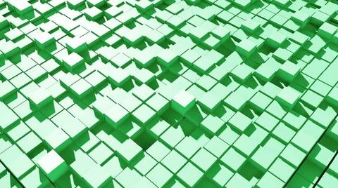 Abstract surface of moving cubes Abstract surface of moving cubes. 3D rend... Stock Photos