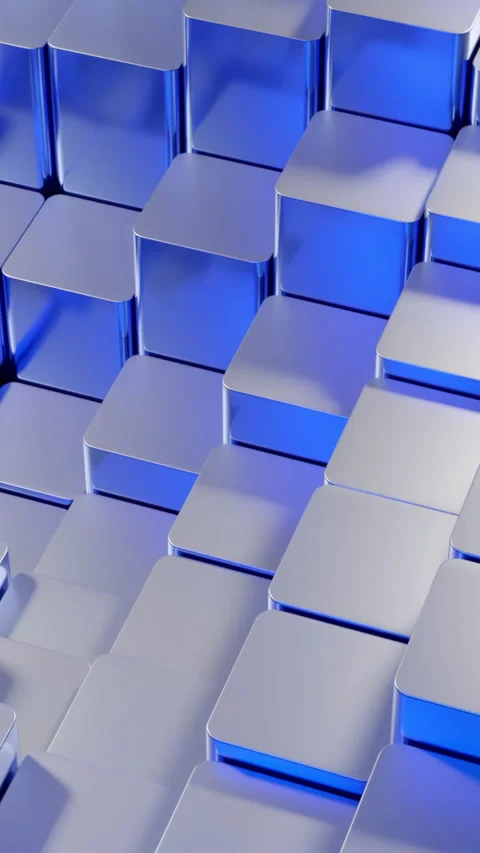 Abstract surface of moving cubes. Design. 3D texture with randomly moving up and Stock Footage 283281666
