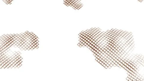 Abstract surface with moving square patches. Motion. Moving spots on white Illustrazione stock