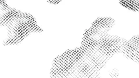Abstract surface with moving square patches. Motion. Moving spots on white Stock Illustration