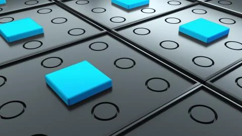 Abstract surface with repeating geometric elements, 3d rendering of digital Stock Illustration