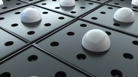 Abstract surface with repeating geometric elements, 3d rendering of digital Stock Illustration