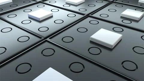 Abstract surface with repeating geometric elements, 3d rendering of digital Stock Illustration