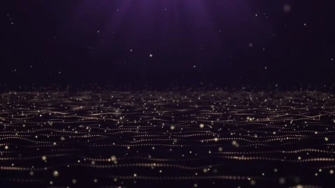 An abstract surface of shimmering gold dots forming waves Stock Footage 338986720