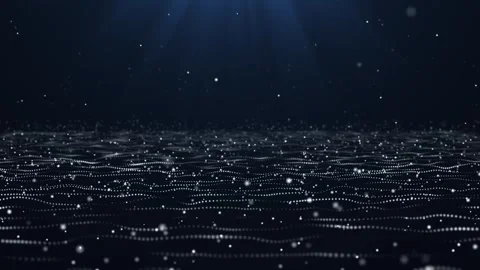 An abstract surface of shimmering white dots forming waves 库存影片 338986626