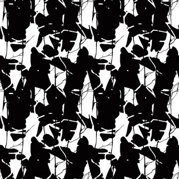 Abstract surface vector seamless pattern / Black and white. Stock Illustration