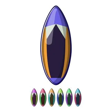 Abstract surfboard beach cartoon vector graphic Stock Illustration