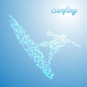 Abstract surfer from dots Stock-Illustration