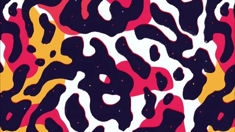 Abstract surreal cartoon pattern with liquid shapes and funky spots Stock Footage 315246119